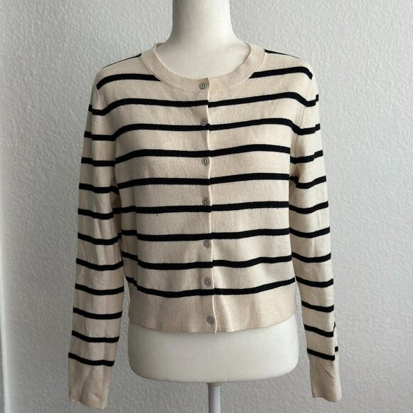 A New Day Striped Button-Up Cardigan Sweater Size Small - Picture 2 of 9